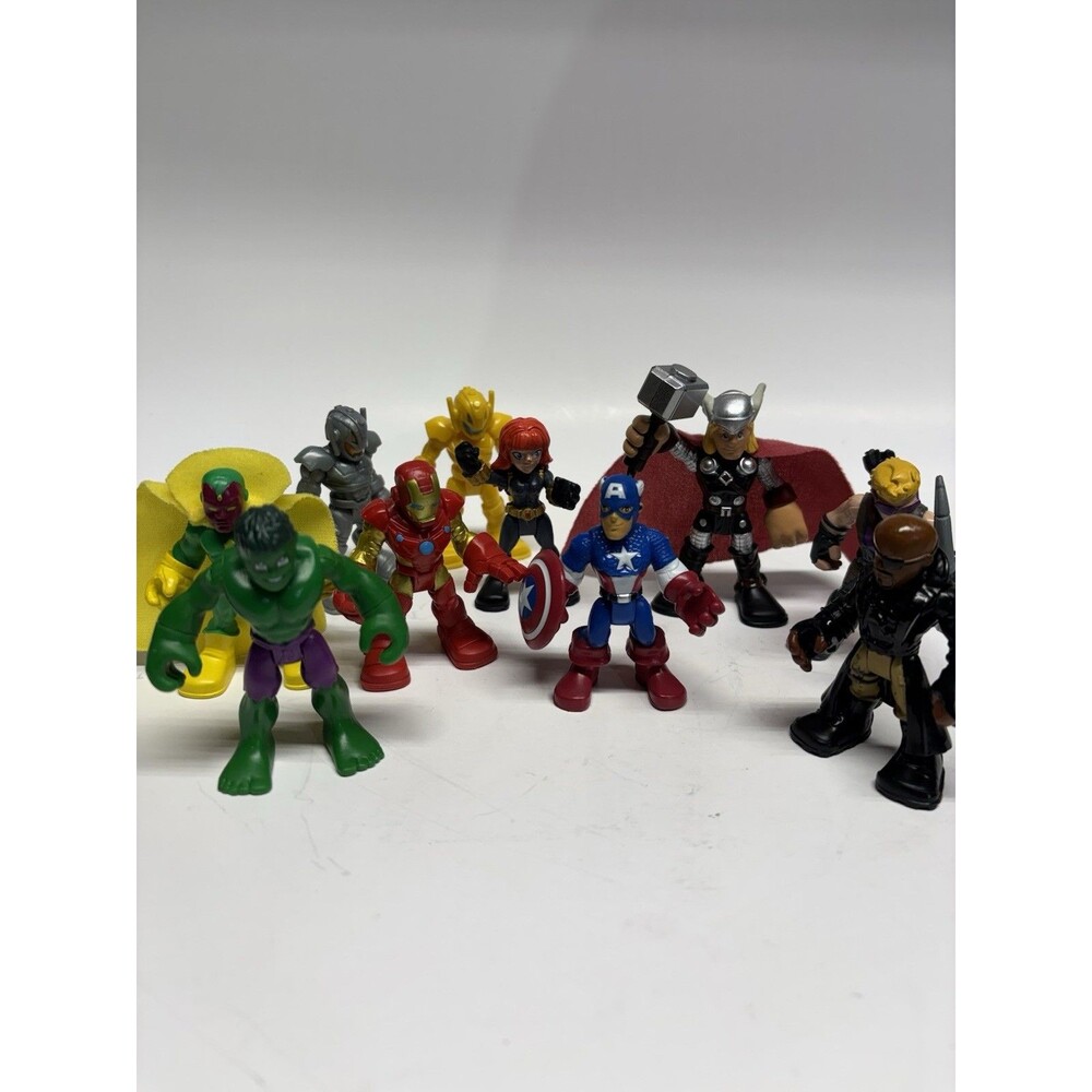 Marvel Super Hero Squad Action Figure Lot 10 Hulk Thor Iron Man Captain America
